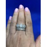Sky Jewelry Кольцо серебряное Корона с камнями Гошенит (берилл)