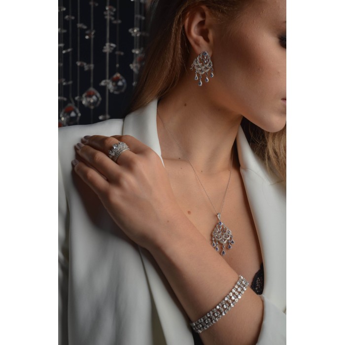Sky Jewelry Кольцо серебряное Корона с камнями Гошенит (берилл)