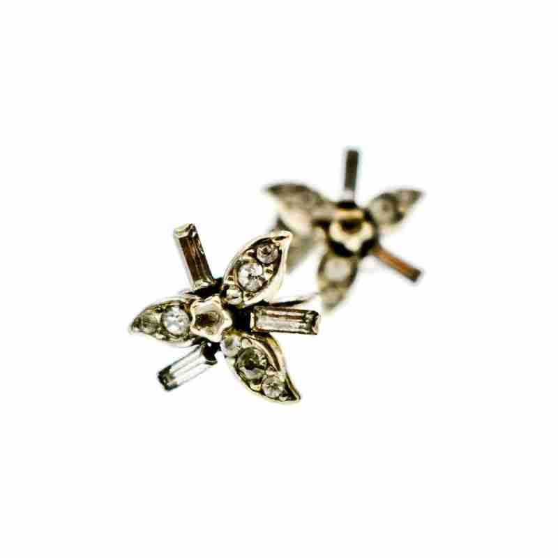 Sky Jewelry Серебряные серьги с фианитами с застежкой винтовый  пусет