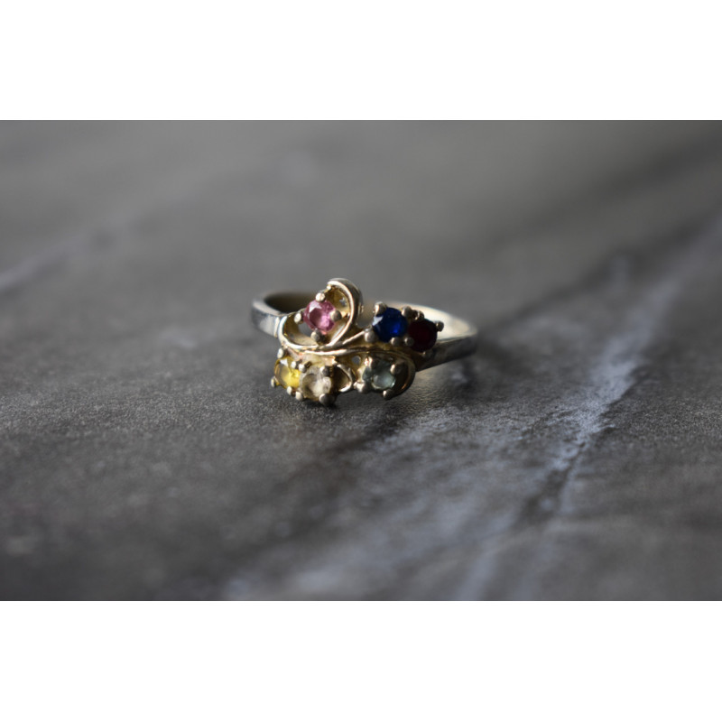 Sky Jewelry Серебряное кольцо с натуральными камнями