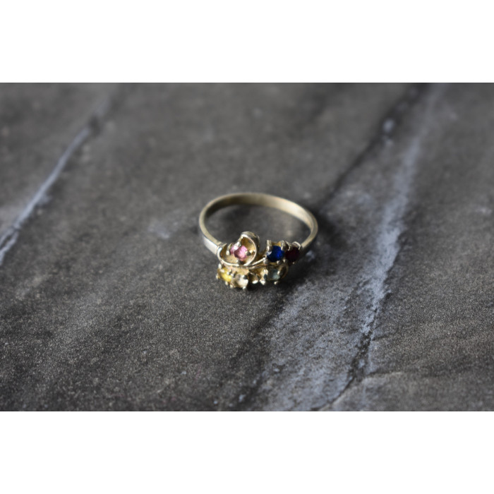 Sky Jewelry Серебряное кольцо с натуральными камнями