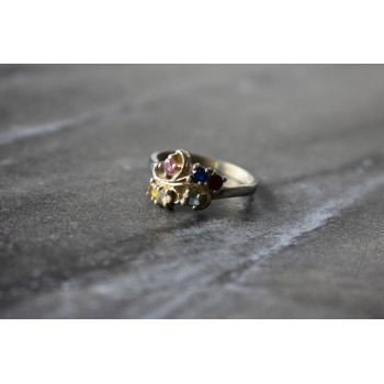 Sky Jewelry Серебряное кольцо с натуральными камнями