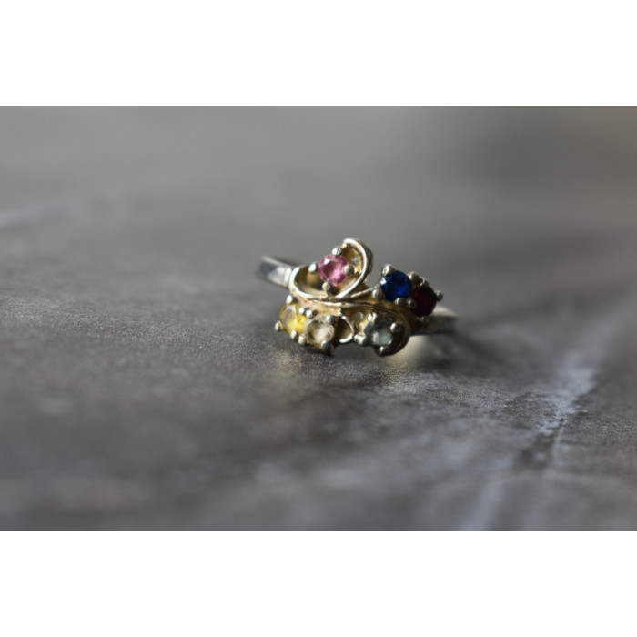 Sky Jewelry Серебряное кольцо с натуральными камнями