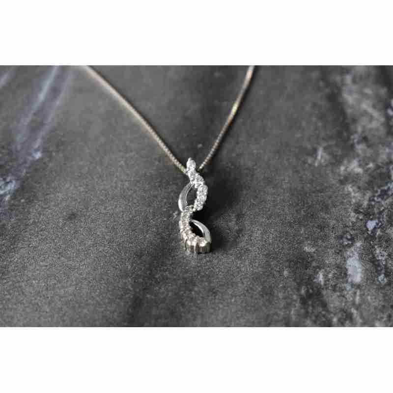 Sky Jewelry Серебряная цепочка с кулоном Фианиты