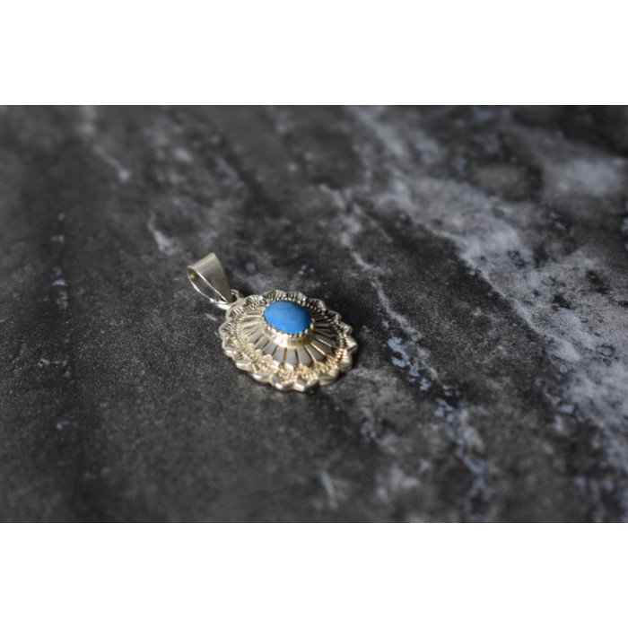 Sky Jewelry Серебряный кулон в винтажном стиле с бирюзой