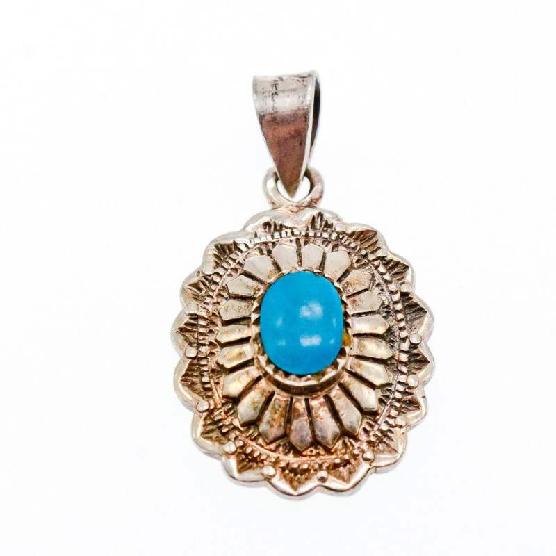 Sky Jewelry Серебряный кулон в винтажном стиле с бирюзой