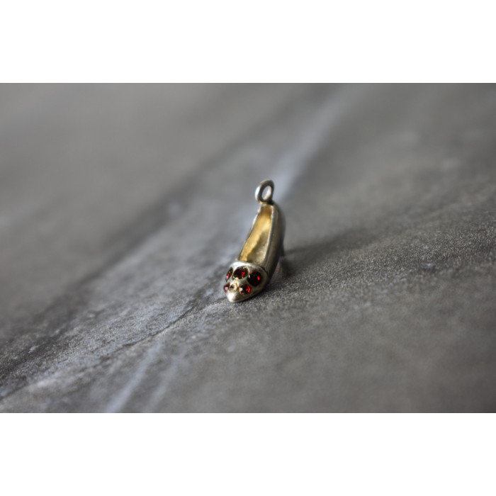 Sky Jewelry Серебряный кулон *Туфелька* с камнями Гранаты и Гелиодор