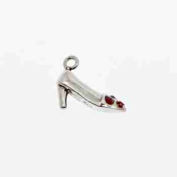 Sky Jewelry Серебряный кулон *Туфелька* с камнями Гранаты и Гелиодор