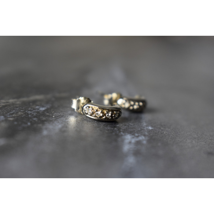 Sky Jewelry Серебряные серьги-гвоздики с фианитами