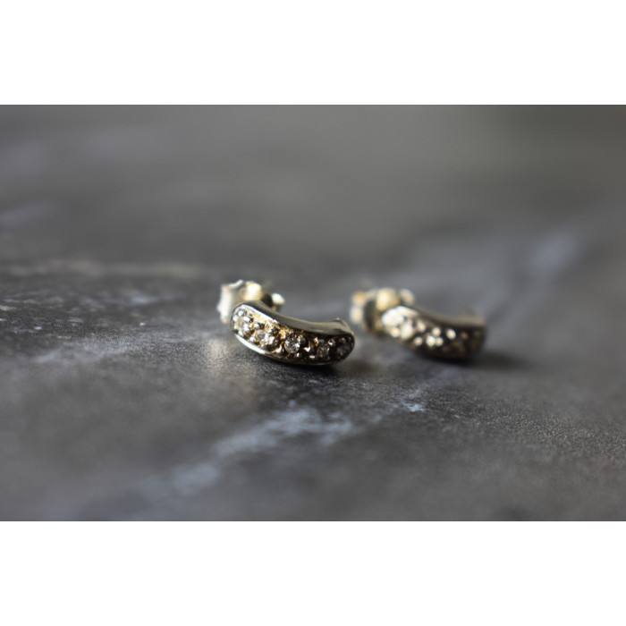 Sky Jewelry Серебряные серьги-гвоздики с фианитами