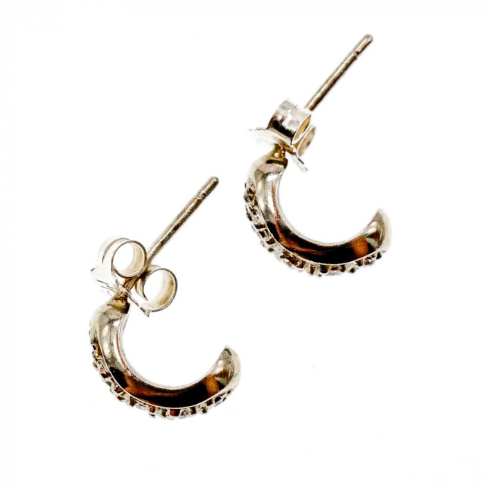 Sky Jewelry Серебряные серьги-гвоздики с фианитами