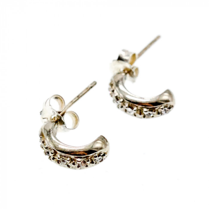 Sky Jewelry Серебряные серьги-гвоздики с фианитами