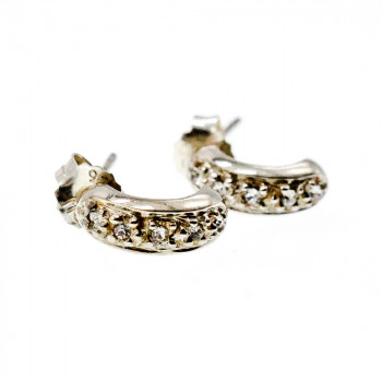 Sky Jewelry Серебряные серьги-гвоздики с фианитами