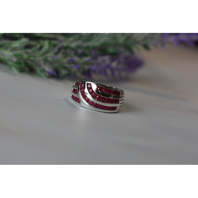 Sky Jewelry Серебряное кольцо 925 пробы с камнями Розовый Топаз