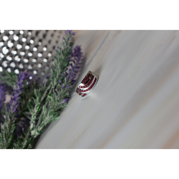 Sky Jewelry Серебряное кольцо 925 пробы с камнями Розовый Топаз