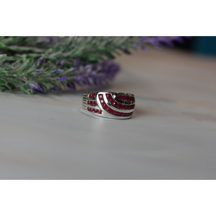 Sky Jewelry Серебряное кольцо 925 пробы с камнями Розовый Топаз