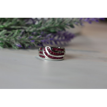 Sky Jewelry Серебряное кольцо 925 пробы с камнями Розовый Топаз