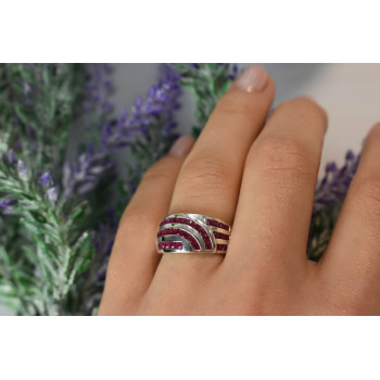 Sky Jewelry Серебряное кольцо 925 пробы с камнями Розовый Топаз