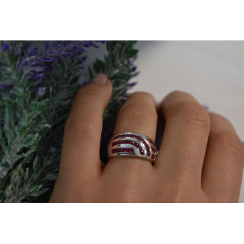 Sky Jewelry Серебряное кольцо 925 пробы с камнями Розовый Топаз