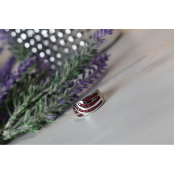 Sky Jewelry Серебряное кольцо 925 пробы с камнями Розовый Топаз