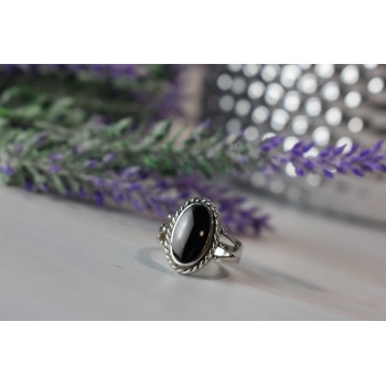 Sky Jewelry Серебряное кольцо 925 пробы с черным Нефритом