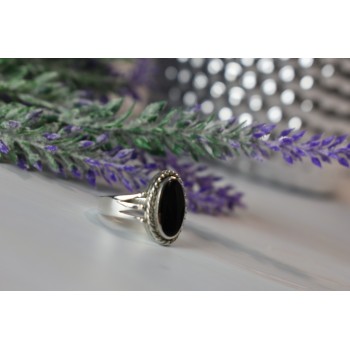 Sky Jewelry Серебряное кольцо 925 пробы с черным Нефритом