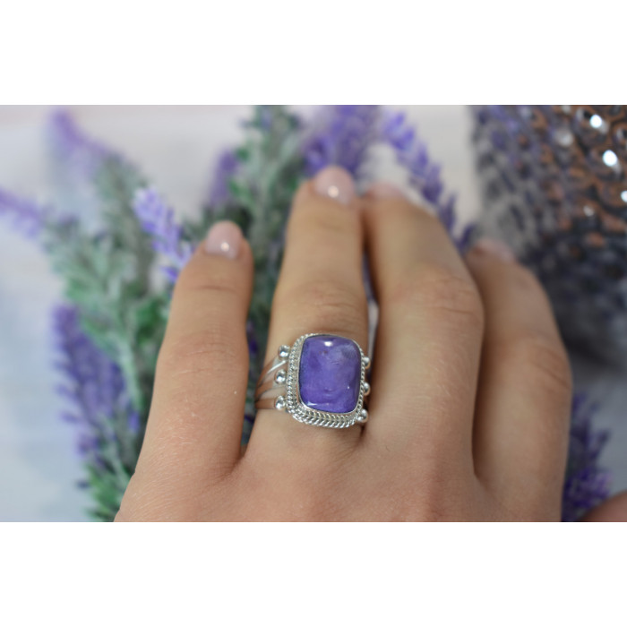 Sky Jewelry Серебряное кольцо с камнем Чароит