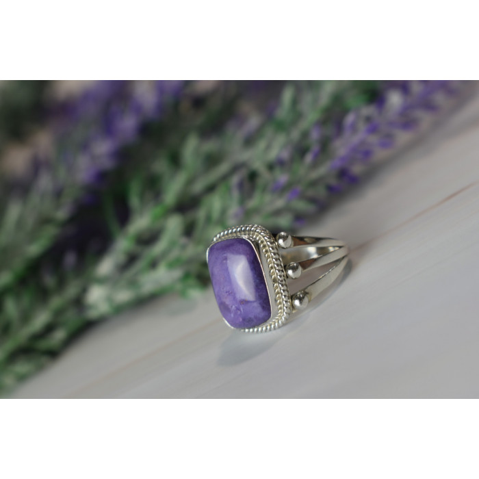 Sky Jewelry Серебряное кольцо с камнем Чароит