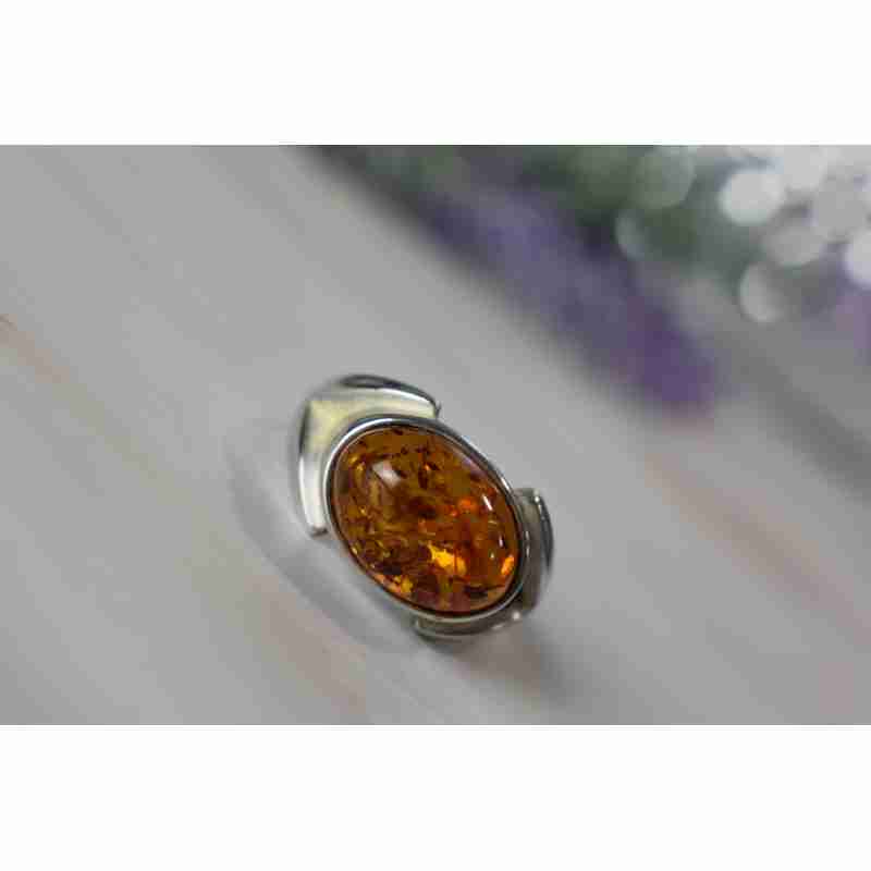 Sky Jewelry Серебряное кольцо 925 пробы с Янтарем
