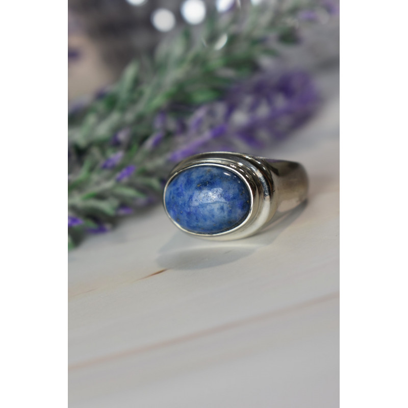 Sky Jewelry Серебряное кольцо 925 пробы с камнем Содалит