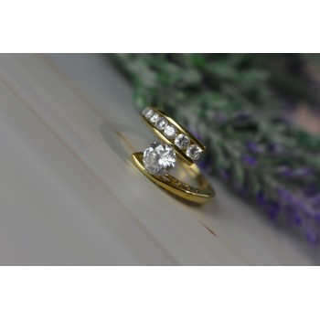 Sky Jewelry Серебряное кольцо в позолоте с камнями Гошенит (берилл)