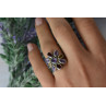 Sky Jewelry Серебряное кольцо *FLOWER* с камнями Аметист, Цитрин и Спессартит