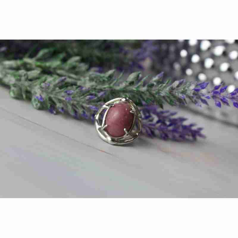 Sky Jewelry Винтажное серебряное кольцо с камнем Родохрозит