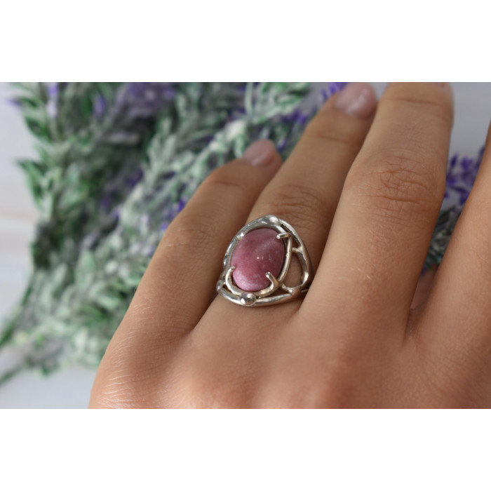 Sky Jewelry Винтажное серебряное кольцо с камнем Родохрозит