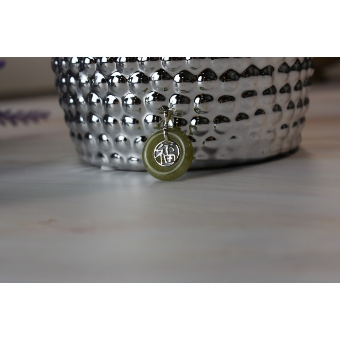 Sky Jewelry Серебряный кулон с камнем Жадеит