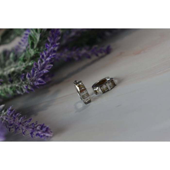 Sky Jewelry Серебряные серьги 925 пробы с камнями Гошенит (берилл)