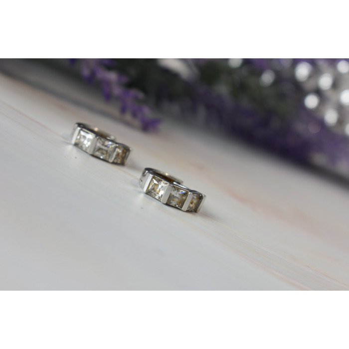 Sky Jewelry Серебряные серьги 925 пробы с камнями Гошенит (берилл)