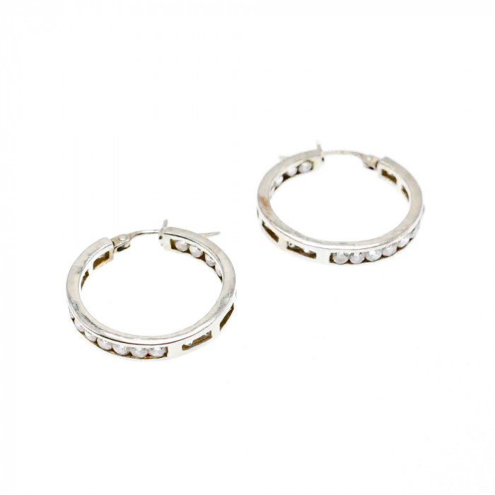 Sky Jewelry Серебряные серьги с фианитами