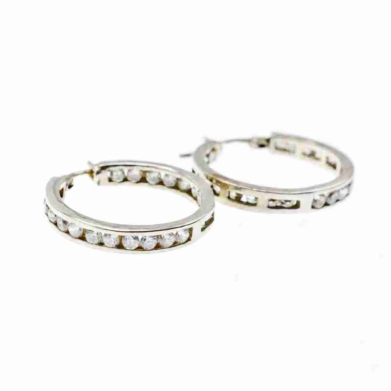 Sky Jewelry Серебряные серьги с фианитами