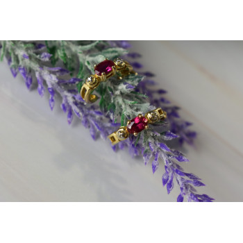 Sky Jewelry Серебряные серьги-гвоздики в позолоте с камнем Розовый Топаз