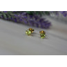 Sky Jewelry Серебряные серьги-гвоздики в позолоте с камнем Перидот/ Хризолит