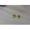 Sky Jewelry Серебряные серьги-гвоздики в позолоте с камнем Перидот/ Хризолит
