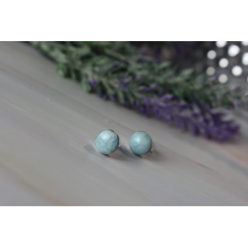 Sky Jewelry Серебряные серьги-гвоздики  с камнем Ларимар