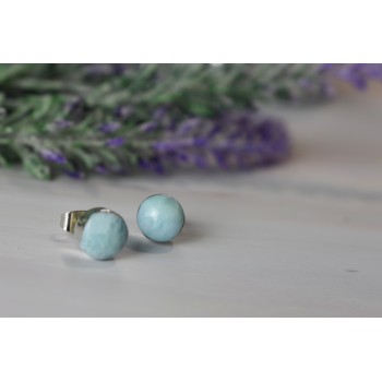 Sky Jewelry Серебряные серьги-гвоздики  с камнем Ларимар