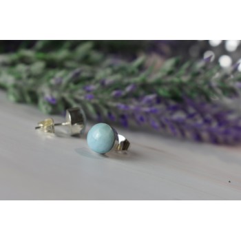 Sky Jewelry Серебряные серьги-гвоздики  с камнем Ларимар