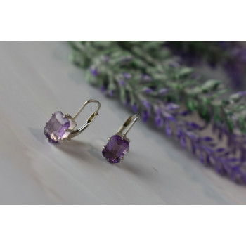 Sky Jewelry Серебряные серьги 925 пробы с Фиолетовым Турмалином