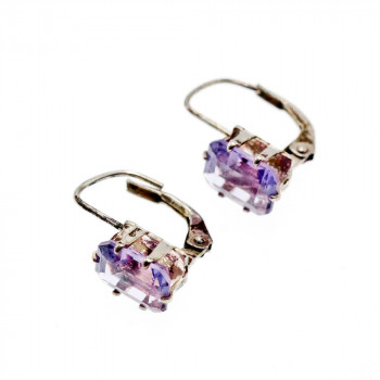 Sky Jewelry Серебряные серьги 925 пробы с Фиолетовым Турмалином