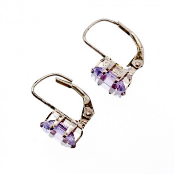 Sky Jewelry Серебряные серьги 925 пробы с Фиолетовым Турмалином
