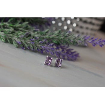 Sky Jewelry Серебряные серьги-гвоздики с Аметистом