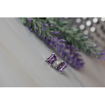 Sky Jewelry Серебряные серьги-гвоздики с Аметистом